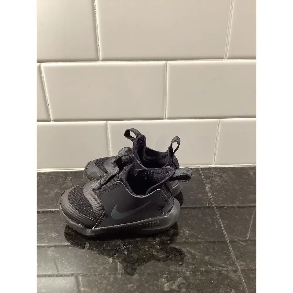 Nike‎ Baby/kids Flex Runner Td Running Sneakers Shoes Trainers Athletic Black 4C
